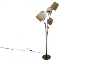 Stojací lampa LANSING Dekorhome Biela / hnedá