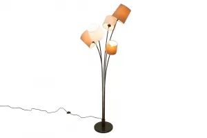 Stojací lampa LANSING Dekorhome Biela / hnedá