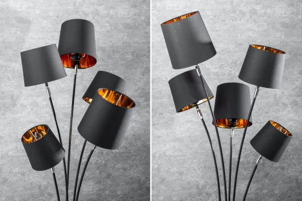 Stojací lampa LANSING Dekorhome Biela / hnedá