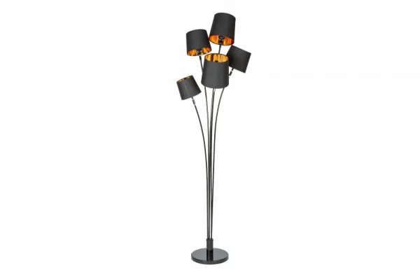 Stojací lampa LANSING Dekorhome Biela / hnedá