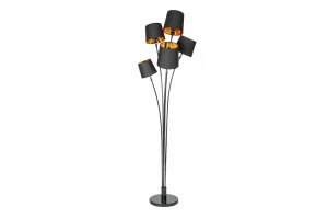 Stojací lampa LANSING Dekorhome Biela / hnedá