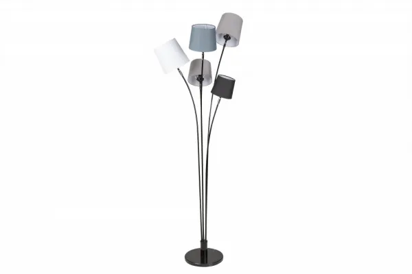 Stojací lampa LANSING Dekorhome Biela / hnedá
