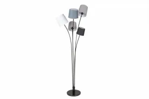 Stojací lampa LANSING Dekorhome Biela / hnedá