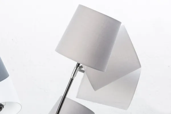 Stojací lampa LANSING Dekorhome Biela / hnedá