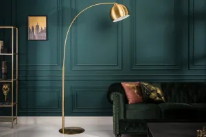 LuxD 24874 Štýlová stojanová lampa Arch 205 cm zlatá Stojanové svietidlo