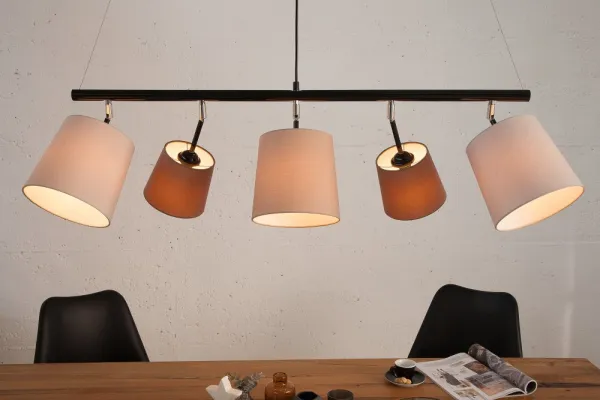Závesná lampa LANSING Dekorhome Biela / hnedá