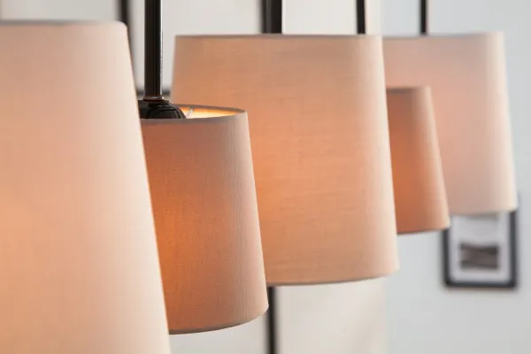 Závesná lampa LANSING Dekorhome Biela / hnedá