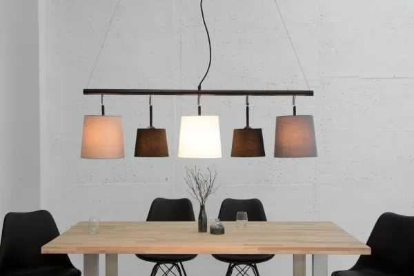 Závesná lampa LANSING Dekorhome Biela / hnedá