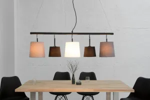 Závesná lampa LANSING Dekorhome Biela / hnedá