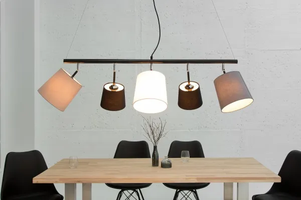 Závesná lampa LANSING Dekorhome Biela / hnedá