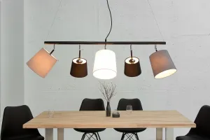 Závesná lampa LANSING Dekorhome Biela / hnedá