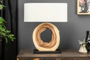 LuxD 21562 Dizajnová stolná lampa Deandre, 61 cm orech