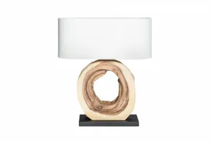 LuxD 21562 Dizajnová stolná lampa Deandre, 61 cm orech