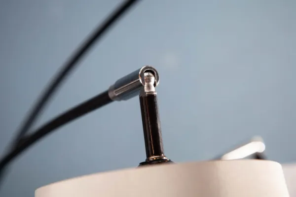 Stojací lampa LANSING Dekorhome Biela / sivá