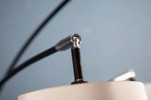 Stojací lampa LANSING Dekorhome Biela / sivá
