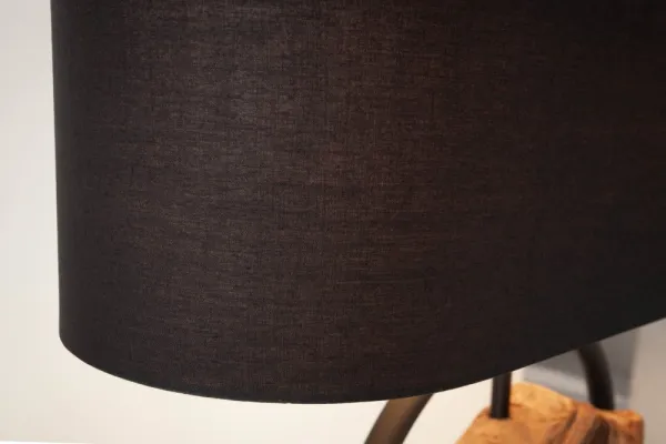 LuxD 24203 Dizajnová stolná lampa Factor 55 cm čierna - akácia