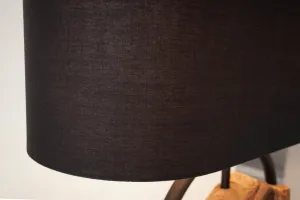 LuxD 24203 Dizajnová stolná lampa Factor 55 cm čierna - akácia