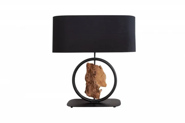 LuxD 24203 Dizajnová stolná lampa Factor 55 cm čierna - akácia