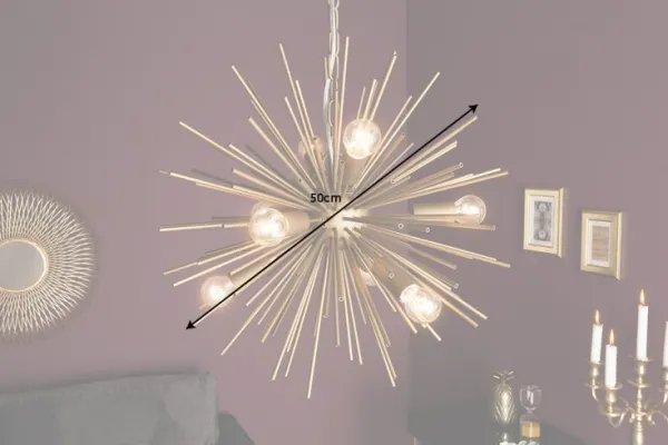 LuxD 21143 Dizajnové závesné svietidlo Abram, 50 cm, zlaté závesné svietidlo