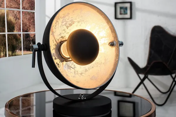 Stolová lampa BRUSEL Dekorhome Strieborná / čierna