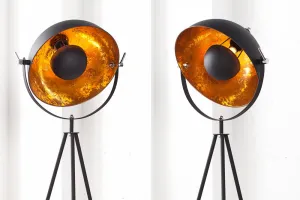 Stojací lampa BRUSEL Dekorhome Čierna / zlatá