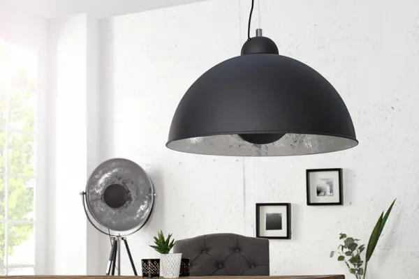 LuxD 17825 Lampa Atelier čierno-strieborná závesné svietidlo