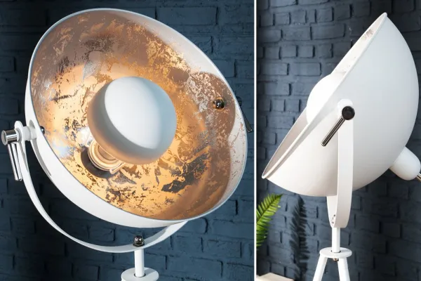 Stojací lampa BRUSEL Dekorhome Čierna / zlatá