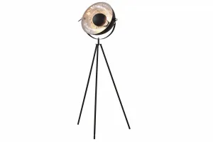 Stojací lampa BRUSEL Dekorhome Čierna / zlatá