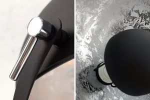 Stojací lampa BRUSEL Dekorhome Čierna / zlatá