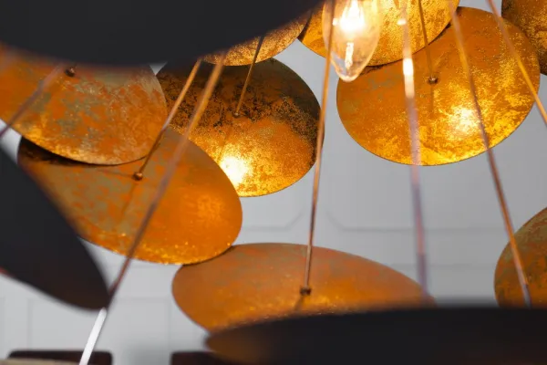 Závesná lampa MALABO Dekorhome Zlatá