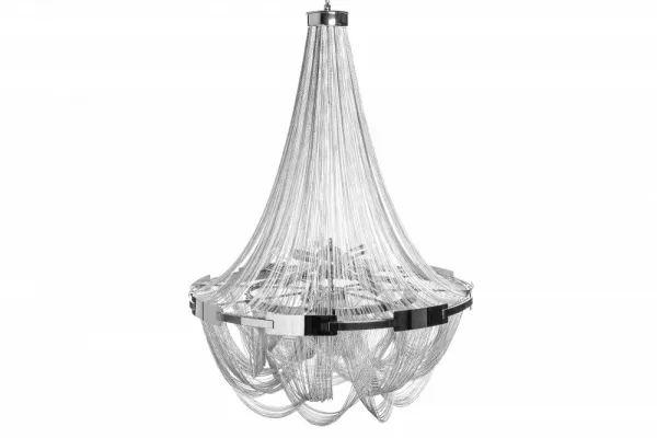 LuxD 21153 Dizajnový luster Finn, 70 cm, strieborný závesné svietidlo