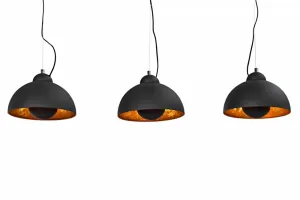 LuxD 17525 Dizajnová závesná lampa STAGE 3 čierna/zlatá závesné svietidlo