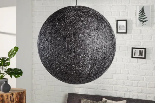 Závesná lampa FUNAFUTI 60 cm Dekorhome Čierna