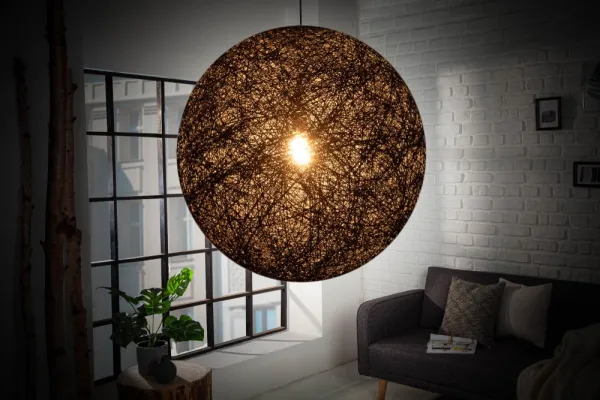 Závesná lampa FUNAFUTI 60 cm Dekorhome Čierna