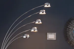 Stojací lampa QUITO Dekorhome Chróm