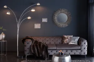 Stojací lampa QUITO Dekorhome Chróm