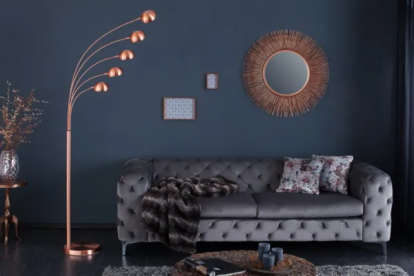 Stojací lampa QUITO Dekorhome Chróm