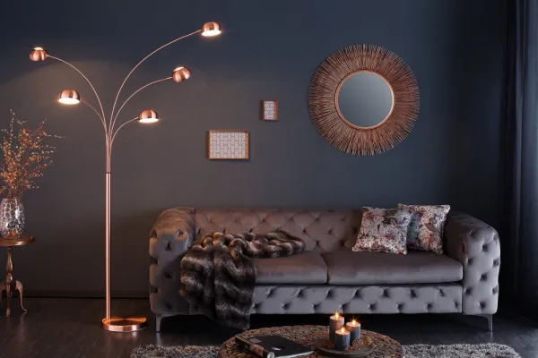 Stojací lampa QUITO Dekorhome Chróm