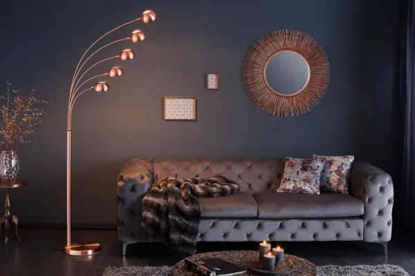 Stojací lampa QUITO Dekorhome Chróm