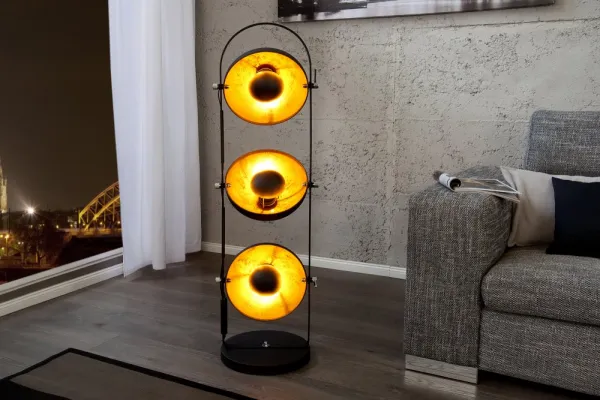 LuxD 17105 Stojanová lampa STAGE čierna Stojanové svietidlo