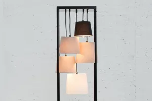 LuxD 20281 Dizajnová stojanová lampa Shadow II čierno-sivá Stojanové svietidlo