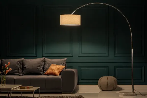 Stojací lampa THIMBU Dekorhome Biela