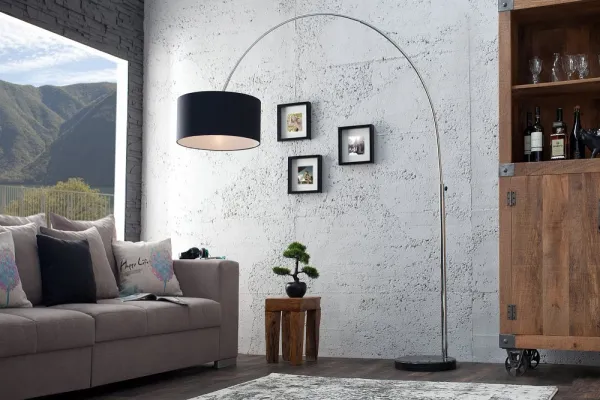 Stojací lampa THIMBU Dekorhome Biela