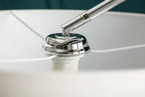 Stojací lampa THIMBU Dekorhome Biela