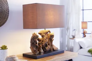 LuxD 17115 Stolná lampa z naplaveného dreva NATURE