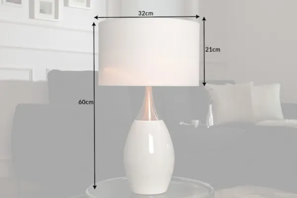 LuxD 18131 Stolná lampa Aaria 60 cm biela