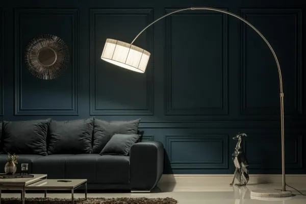 Stojací lampa JEREVAN Dekorhome Biela