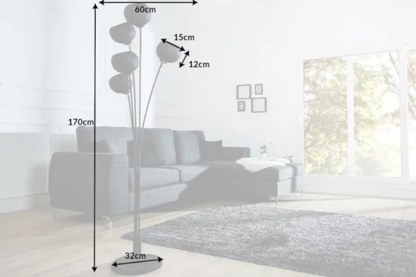 LuxD 18117 Stojanová lampa 5 Sigma 170cm zlatá Stojanové svietidlo