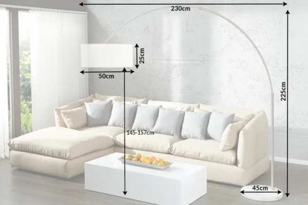 Stojací lampa JEREVAN Dekorhome Biela