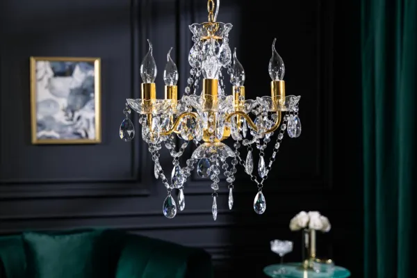 Závesná lampa SEATTLE luster Dekorhome Zlatá